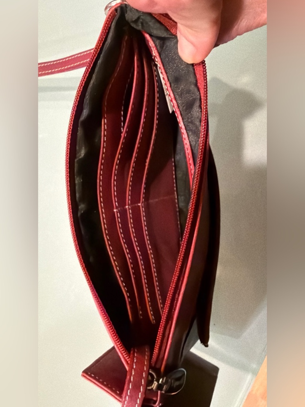Tignanello Red Leather Wristlet Clutch/wallet- buttery soft - Picture 5 of 8
